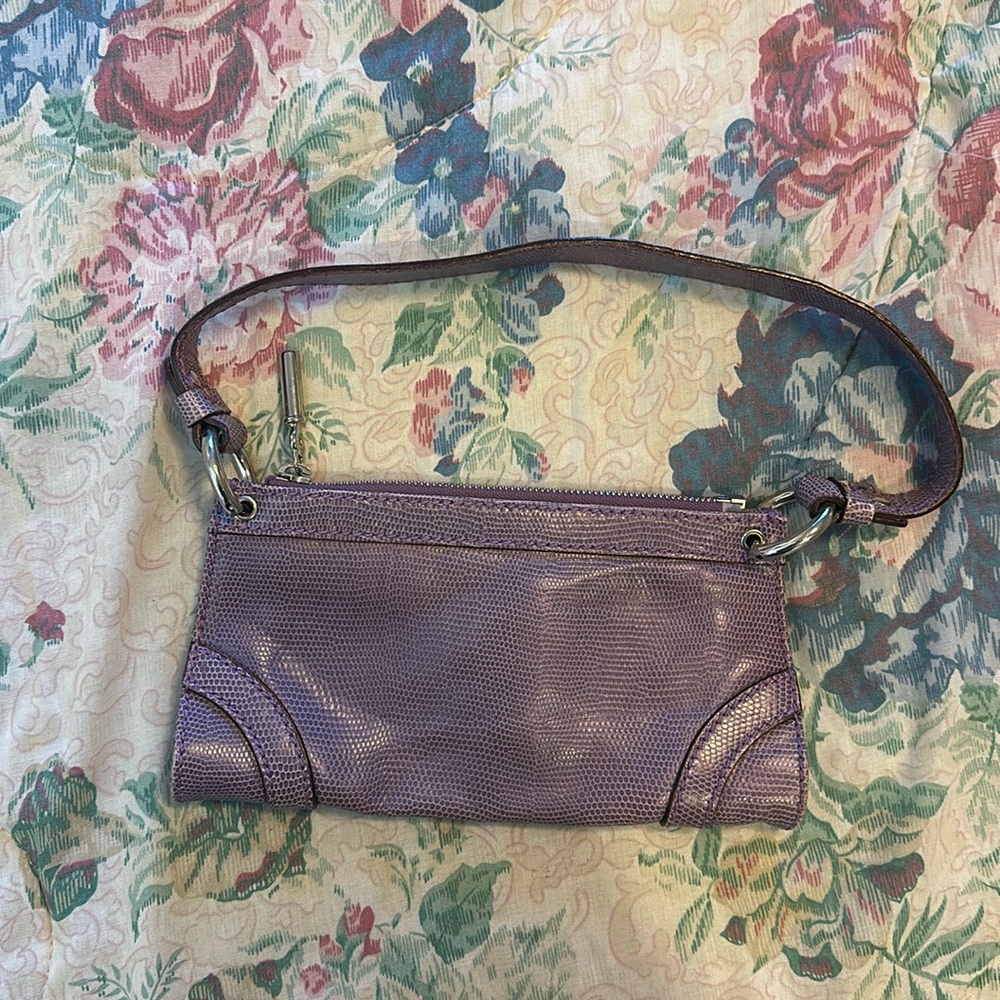 Small Burberry Purple Croc Shoulder Bag